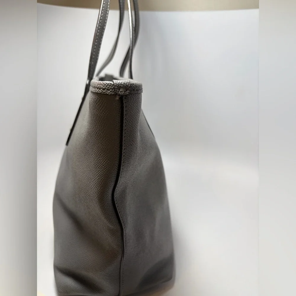 Coach City Zip Tote Grey Crossgrain Leather #58846 Work Bag - Picture 6 of 11